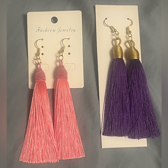 Jewelry - Tassel earnings in Pink and Purple, long